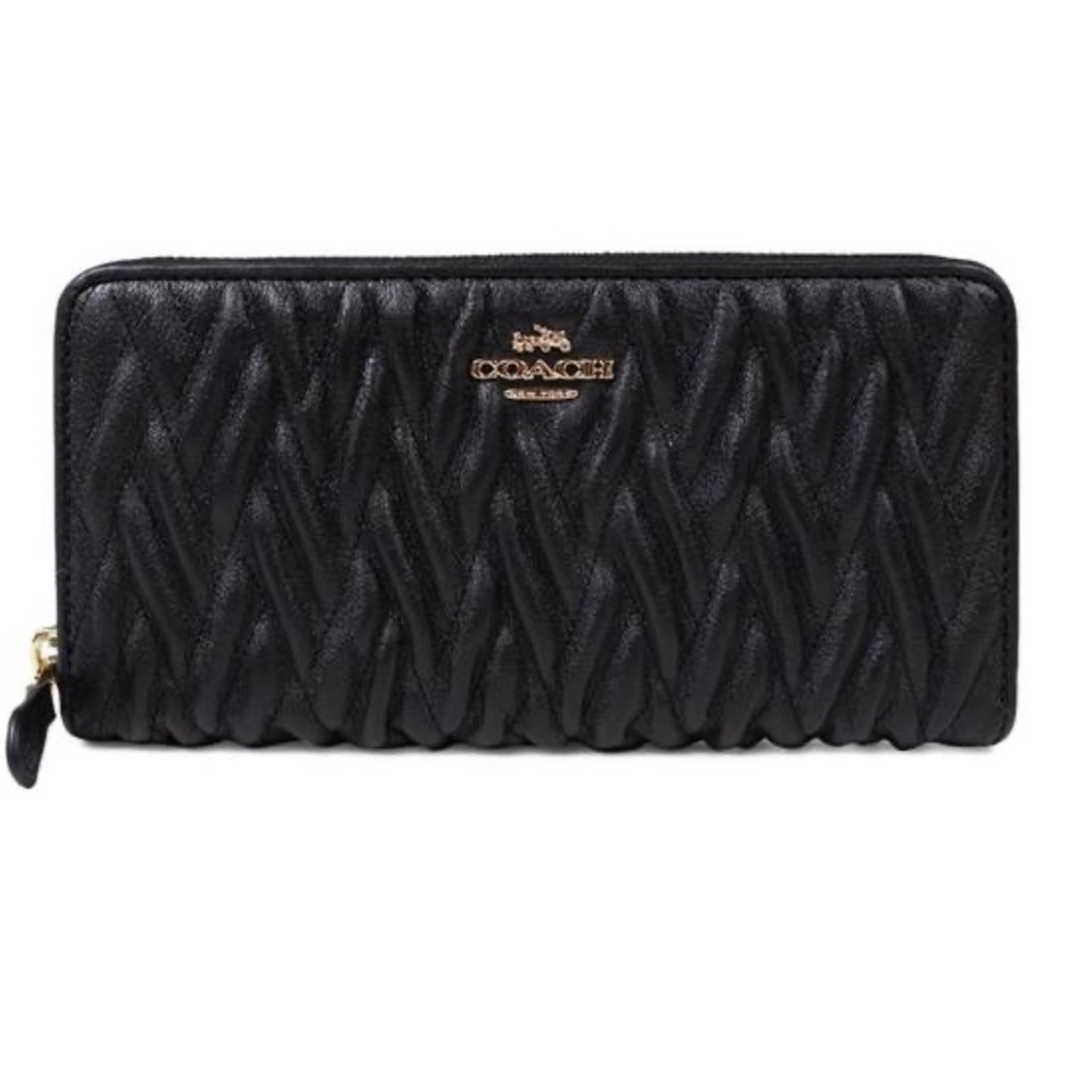 COACH MADISON ZIP WALLET IN GATHERED TWIST LEATHER